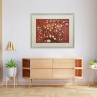 Spring Blossoms on Crimson - Painting on Canvas - Image 2