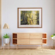 Sunlit Woodland Stream  - Painting on Canvas - Image 3