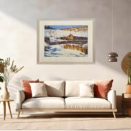 Rustic Winter Landscape - Painting on Canvas - Image 2