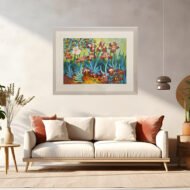 Radiant Irises in Bloom  - Painting on Canvas - Image 2