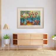 Radiant Irises in Bloom  - Painting on Canvas - Image 3